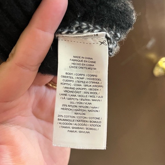 Ralph Lauren | Black and White Fringe Sweater | Size L - Picture 5 of 5